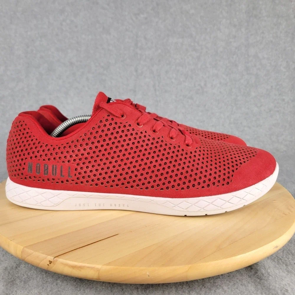 Nobull Mesh Trainer Men 14 Red Perforated Breathable Training Shoes
